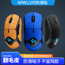诗图鲨 适用罗技GPW一二代鼠标防滑吸汗防滑贴精准翻毛皮侧边贴纸