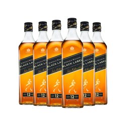 尊尼获加 黑牌黑方苏格兰威士忌1L*6苏格兰威士忌洋酒
