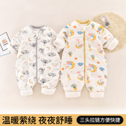 婴儿睡袋宝宝春秋夹棉婴儿睡袋秋冬中厚防踢被儿童睡袋0-宝宝睡袋