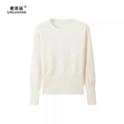 圆领针织衫毛衣女秋冬加厚安迪绒纯色宽松高腰百搭保暖长袖打底衫