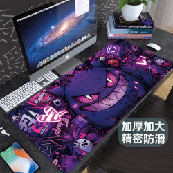宝可梦耿鬼鼠标垫超大加厚办公桌垫学生电竞游戏电脑键盘滑鼠垫子