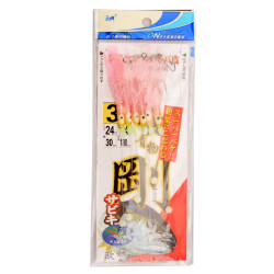 欧娜鱿鱼串钩6钩加粗真鱼皮钩仕挂夜光珠带鱼鲅鱼串钩