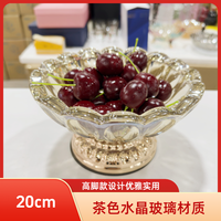 水晶玻璃款圆形法式圆形休闲风果盘果盘最新款2025高档大气