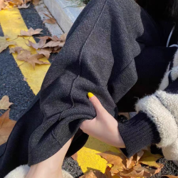 女裤人字纹阔腿裤休闲显瘦窄版百搭裤子