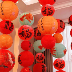 新年装饰品元宵节福字红灯笼挂饰2026宫灯春节过年场景氛围布置