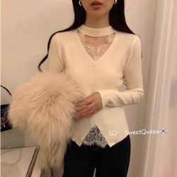浅灰色挂脖V领打底衫女2026早春新款内搭短款毛衣小个子miu系上衣