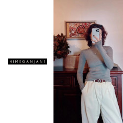 HIMEGANJANE“堆堆领”秋冬韩系高领长袖纯色显瘦打底衫 62260