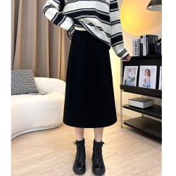 春季新款显瘦半身裙高腰中长款A字百搭过膝气质女款a字裙半身裙