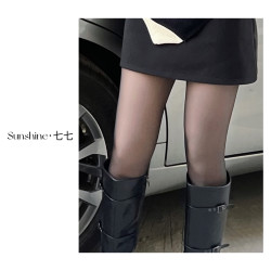Sunshine裸感黑透肤80D显瘦高腰裤洋气肉色厚款女款黑色