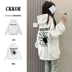 CKKOR女生秋冬装新款卫衣加绒加厚女ins韩系棉服女冬季显瘦不臃肿