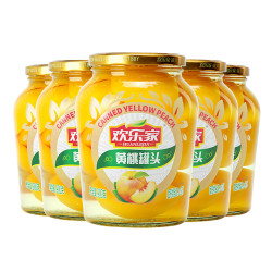 欢乐家 原产新鲜黄桃罐头900g*5瓶