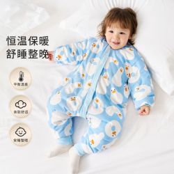 婴儿加厚保暖哈衣宝宝分腿防踢睡袋春秋恒温新生儿