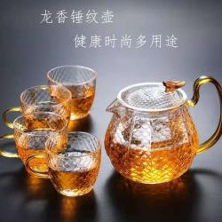 龙鳞壶 礼盒装 玻璃花茶壶耐高温过滤泡茶壶家用耐热茶具