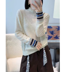 复古提花袖打底衫早秋新韩版百搭显瘦宽松针织衫长袖上衣女1388