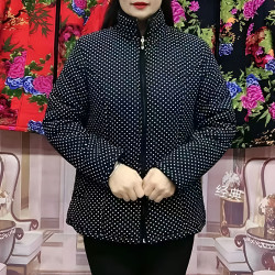 冬季新款中老年妈妈修身棉服中老年女装民族风立领棉服棉袄外套女