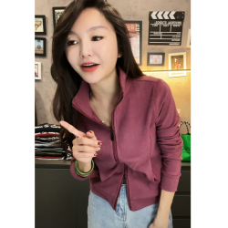 秋冬新款拉链卫衣德绒外套女秋冬美拉德加绒立领百搭开衫显瘦上衣