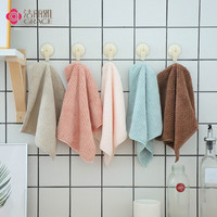 洁丽雅 素色抹布家务清洁去污巾厨房家用不易沾油清洁巾吸水毛巾 抹布5条(颜色随机)