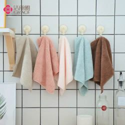 洁丽雅 素色抹布家务清洁去污巾厨房家用不易沾油清洁巾吸水毛巾 抹布5条(颜色随机)