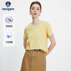 navigare [防蚊]Navigare小帆船黄色短袖T恤女士上衣