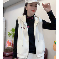 《韩家》#902四季通用韩版运动连帽休闲印花拼接女款开衫