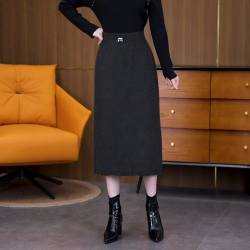 秋冬包臀裙女2026新款高腰显瘦半身裙中长厚款通勤一步裙