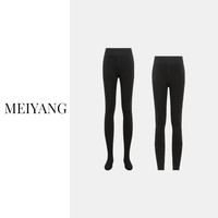 美洋 MEIYANG 壁炉打底裤加绒加厚3D罗纹高腰弹力紧身连脚袜