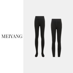 美洋 MEIYANG 壁炉打底裤加绒加厚3D罗纹高腰弹力紧身连脚袜