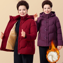 妈妈国风加绒加厚棉衣新中式中老年人女装冬装奶奶装外套太太棉服