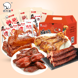 好大嫂食品 好大嫂卤味鸭肫酱卤鸭胗鸭小腿香辣味开袋即食礼盒大礼包1520g