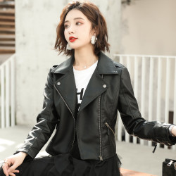 经典皮衣机车服短款春秋皮夹克朋克修身显瘦小外套X100