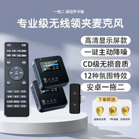 花斑鼠 无线领夹麦克风直播声卡话筒一体设备网红直播唱歌拍视频一拖二