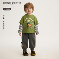 TEENIE WEENIE 小熊童装 男童印花假两件长袖T恤 藏青 100cm