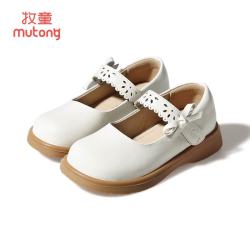 牧童 女童小皮鞋 黑色软底 米色 36码 学步鞋