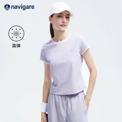 navigare 小帆船紫色正肩圆领短袖T恤女士