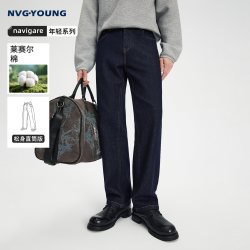 NVG·YOUNG navigare小帆船宽松直筒丹宁牛仔裤男长裤时尚裤子