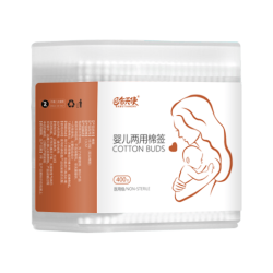 巴布天使 BABUTIANSHI）棉签掏耳朵棉签婴儿棉签棉棒  400支/盒
