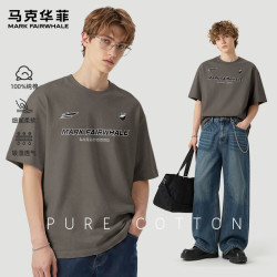 马克华菲 男士100%纯棉短袖t恤衫
