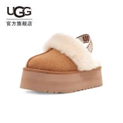 UGG 【毛毛鞋】包头厚底LOGO松紧带休闲懒人鞋女士半拖鞋 1113474