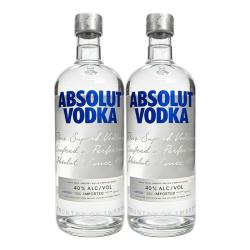 绝对伏特加 经典原味原装进口洋酒基酒配制酒1000ml 双支装 无盒