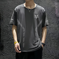 无品牌 夏季男士印花速干短袖男透气薄款休闲凉感半袖宽松运动圆领t恤-SL