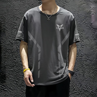 无品牌 夏季男士印花速干短袖男透气薄款休闲凉感半袖宽松运动圆领t恤-SL
