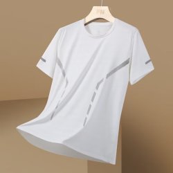 无品牌 韩版夏季冰丝短袖t恤男速干衣宽松运动健身跑步训练服半袖上衣服