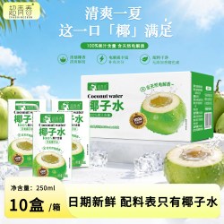 超青春 椰子水250ml*10盒装椰汁水便携果汁夏天饮品饮料整箱批特价