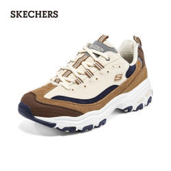 斯凯奇 奶茶熊男鞋老爹鞋情侣百搭休闲熊猫鞋男轻便 棕色/自然色/BRNT