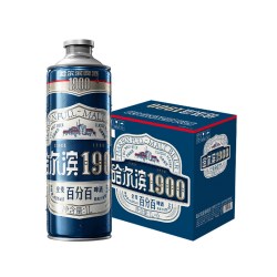 哈尔滨啤酒 哈尔滨1900全麦啤酒1L×6大瓶10.0°P麦香纯粹哈啤整箱装