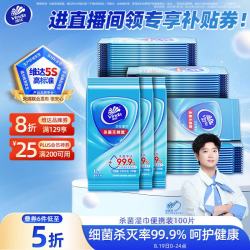 维达 杀菌湿巾 10片*10包 湿巾小包独立便携装