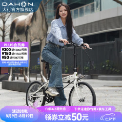 大行 D6 折叠自行车 KBC061 白色 20英寸 6速