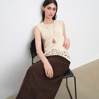 自巧 小个子度假风镂空钩花无袖针织背心女2026夏季新款松弛感上衣