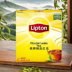 立顿 黄牌精选红茶商务招待袋泡茶自制奶茶办公室提神下午茶 200克