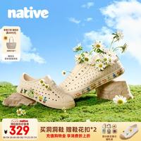 native 亲子洞洞鞋Bloom守护灵系列印花男女鞋户外沙滩凉鞋溯溪鞋运动鞋 亲子款-米白|园艺师|守护灵 40